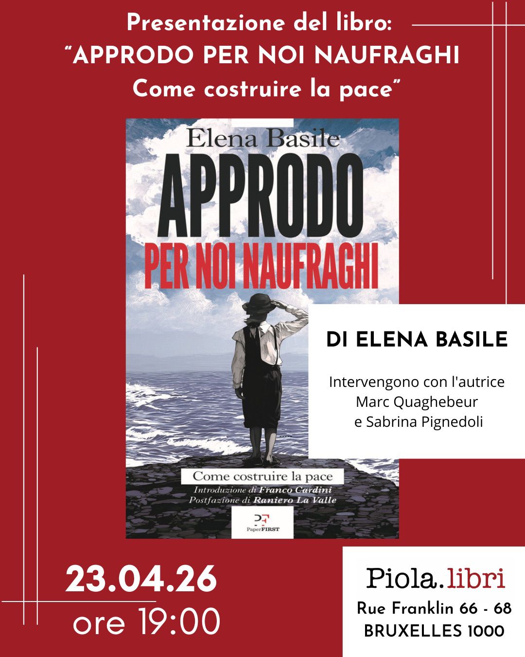 Elena Basile presenta “Approdo per noi naufraghi”: da Roma a Bruxelles il dibattito sul futuro dell’Occidente